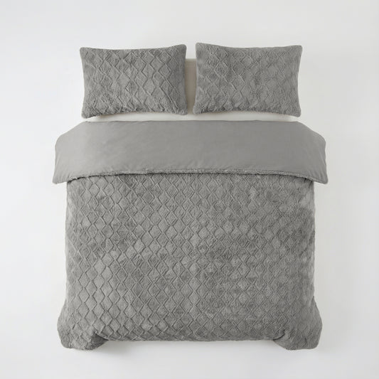 Dekbedovertrek Faux Fur Syon Grijs