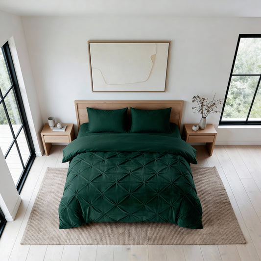 Dekbed Zonder Overtrek Velvet Pintuck Groen – Wasbaar, extra lang 220 cm