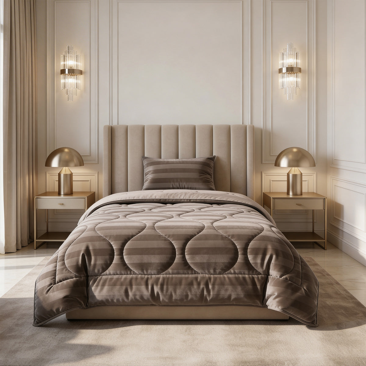 Dekbed Zonder Overtrek Hotel Velvet Taupe – Wasbaar
