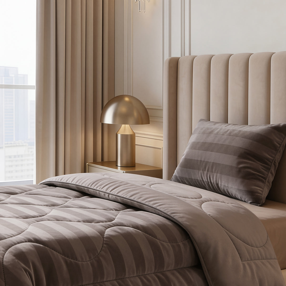 Dekbed Zonder Overtrek Hotel Velvet Taupe – Wasbaar