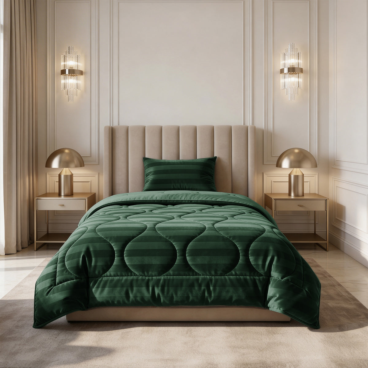 Dekbed Zonder Overtrek Hotel Velvet Donker Groen – Wasbaar