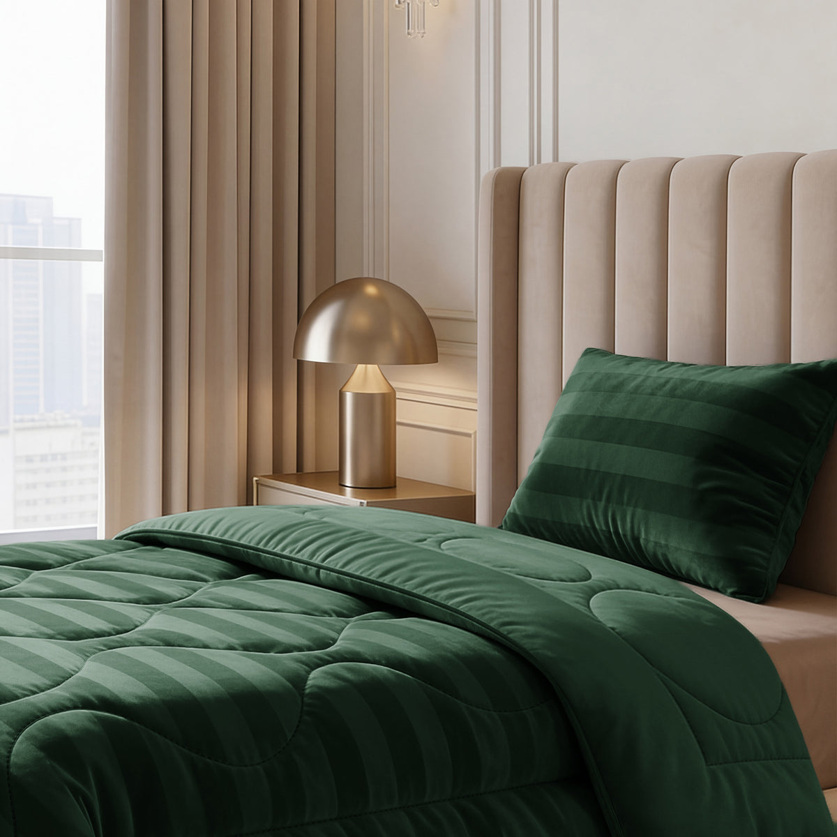 Dekbed Zonder Overtrek Hotel Velvet Donker Groen – Wasbaar