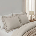 NordDream Lazy Ruffles Kussenslopen 2Pack Taupe/Grijs