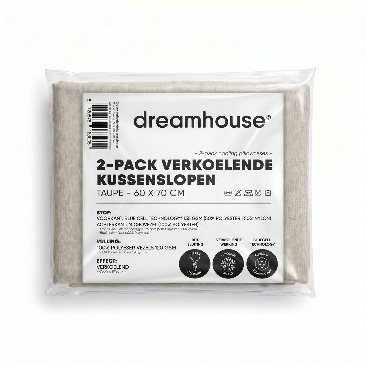 Verkoelende Kussenslopen 2pack Taupe