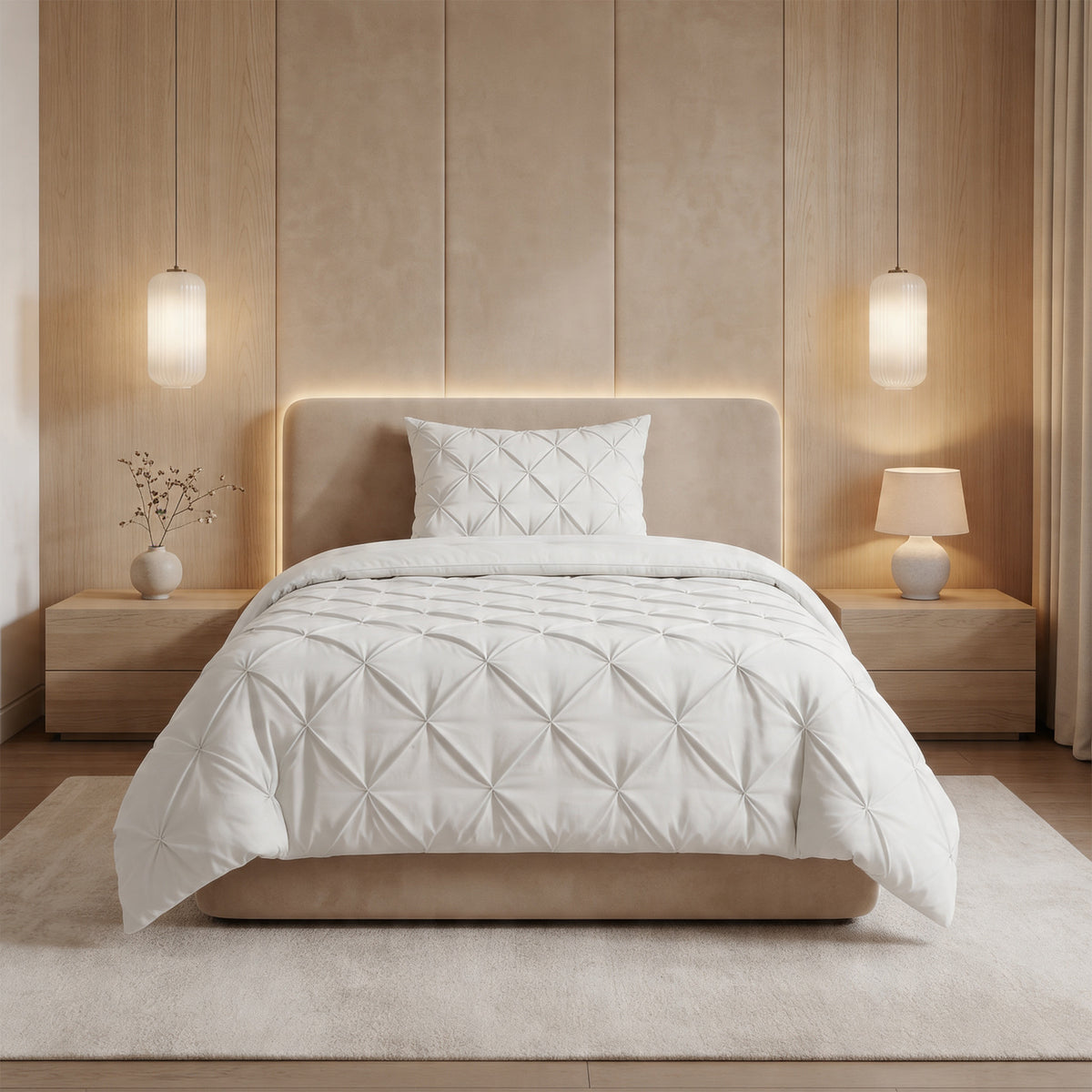 Dekbed Zonder Overtrek Pintuck Off white – Wasbaar