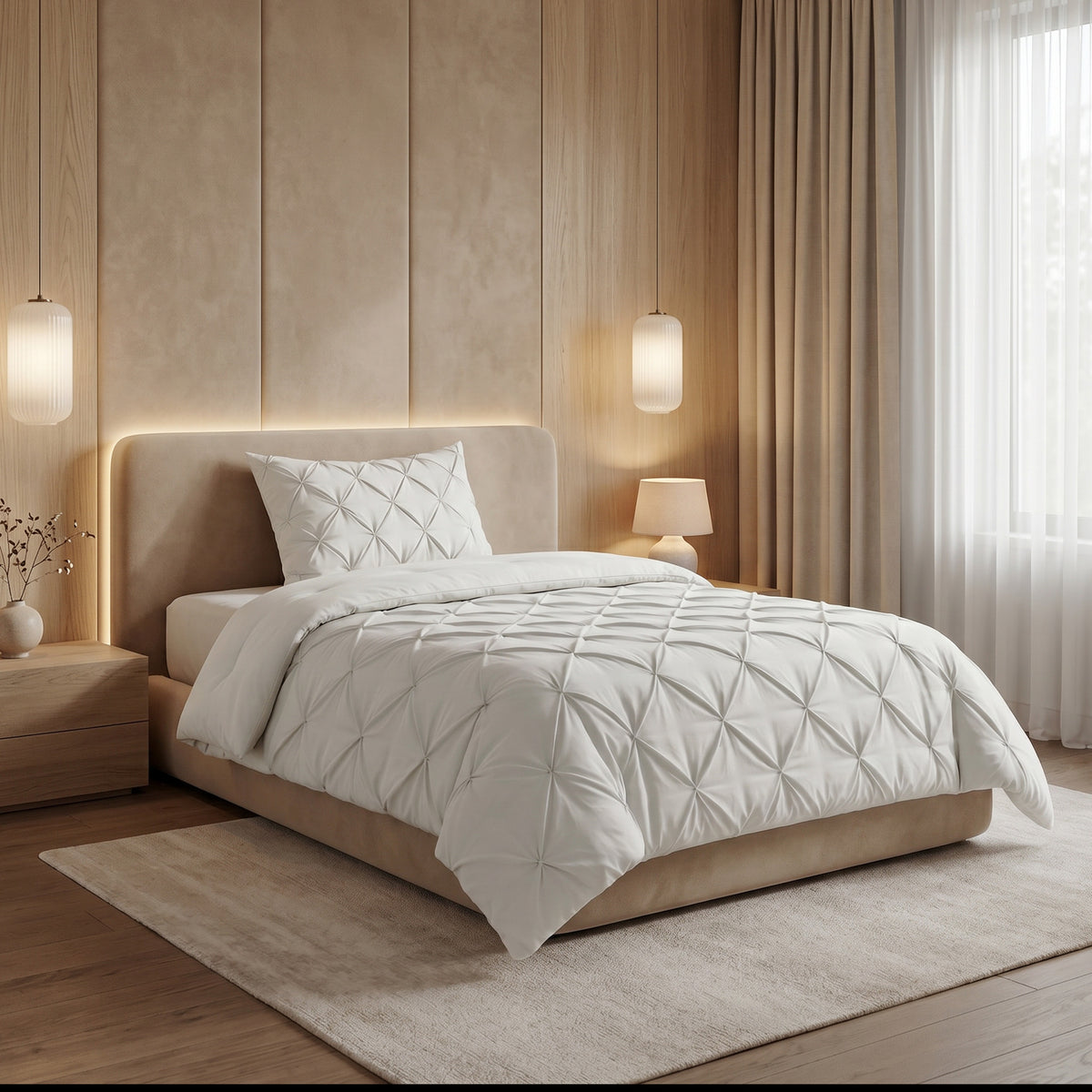 Dekbed Zonder Overtrek Pintuck Off white – Wasbaar