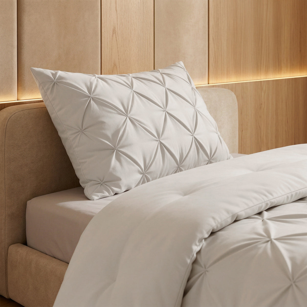 Dekbed Zonder Overtrek Pintuck Off white – Wasbaar