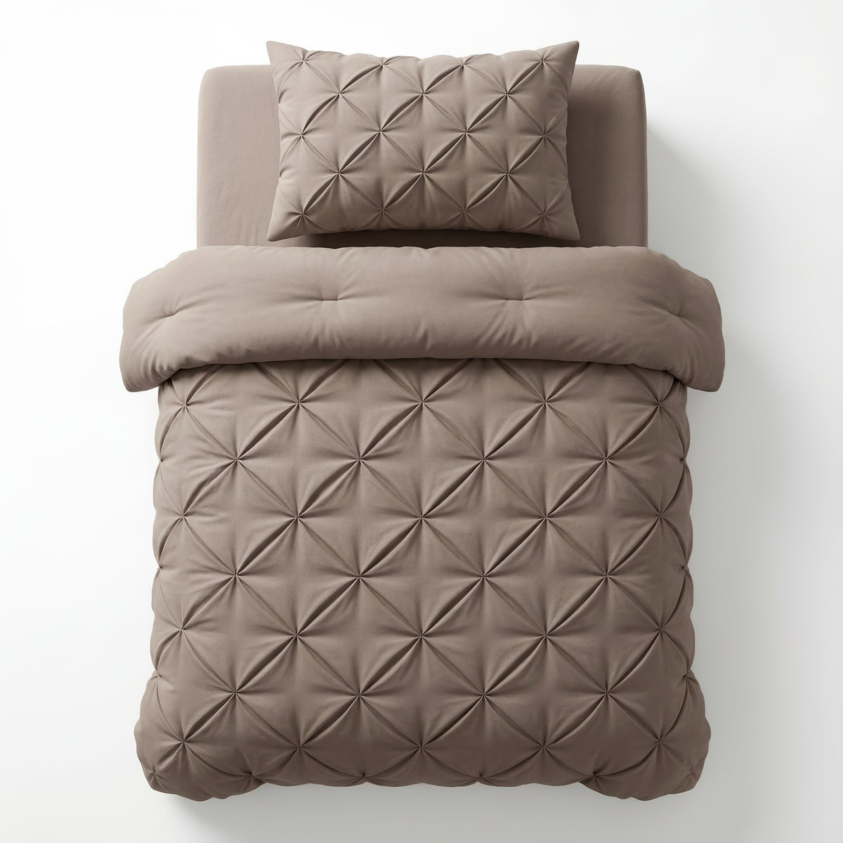Dekbed Zonder Overtrek Pintuck Taupe – Wasbaar