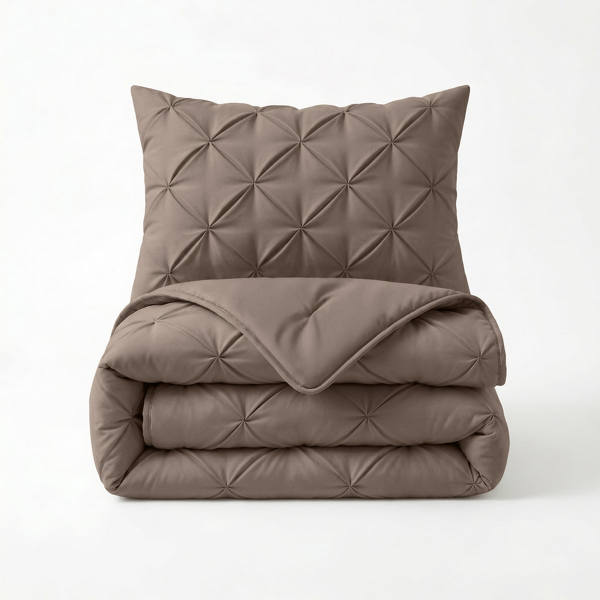 Dekbed Zonder Overtrek Pintuck Taupe – Wasbaar