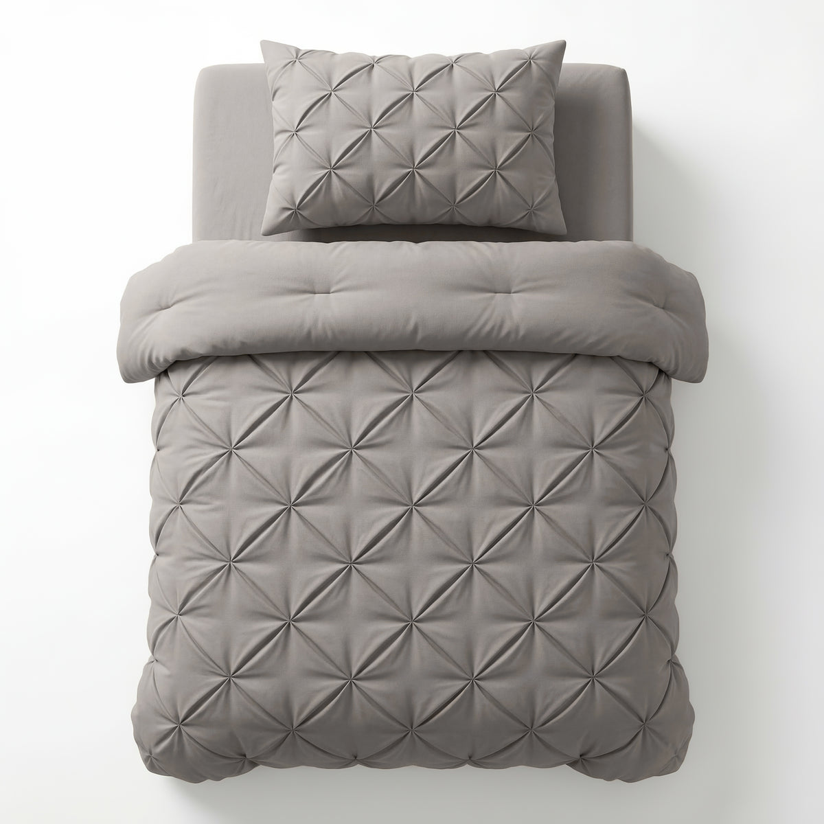 Dekbed Zonder Overtrek Pintuck Taupe/Grijs – Wasbaar