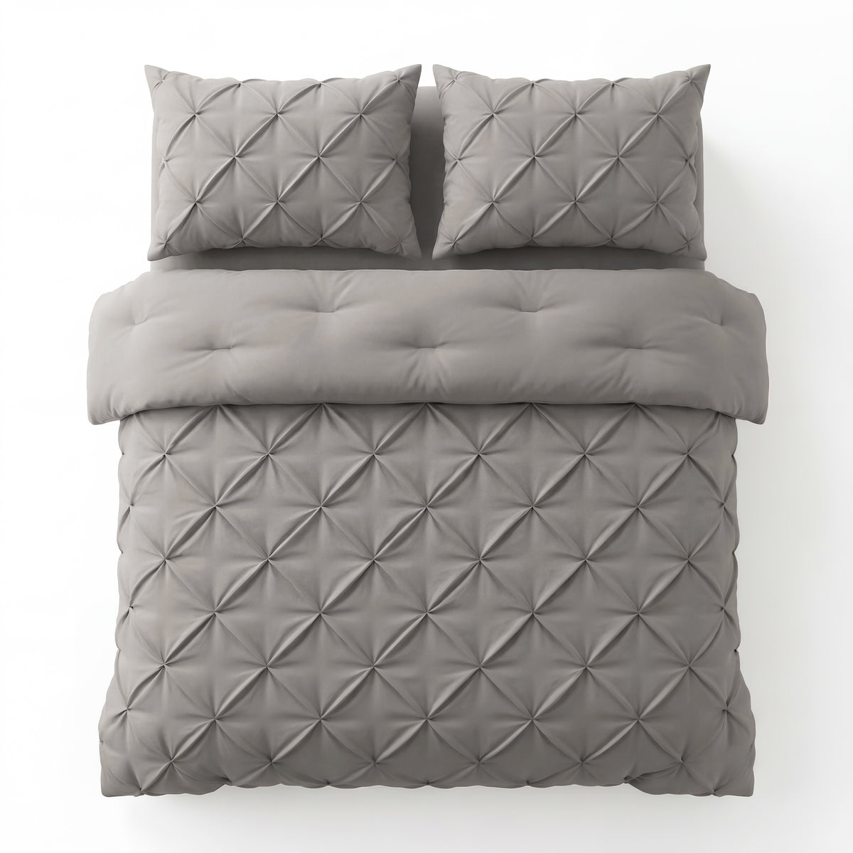 Dekbed Zonder Overtrek Pintuck Taupe/Grijs – Wasbaar