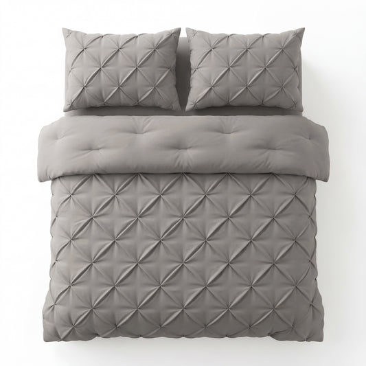 Dekbed Zonder Overtrek Pintuck Taupe/Grijs – Wasbaar