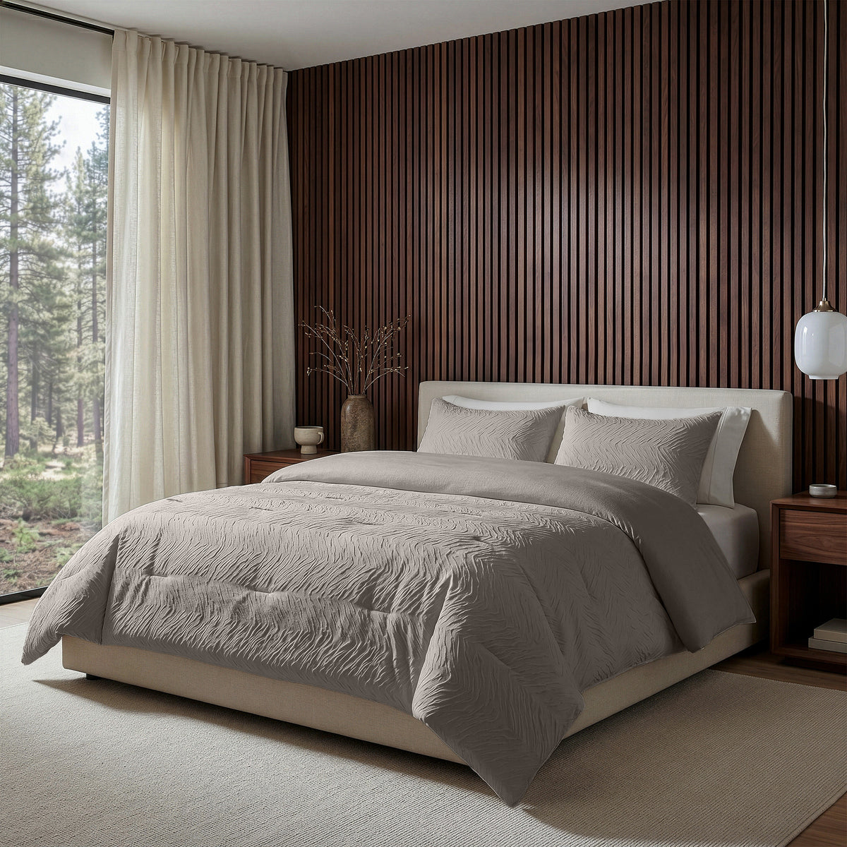 Lazy Dekbed Salva Taupe Met Kussenslopen