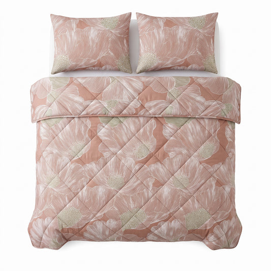 Dekbed Zonder Overtrek Veer Terracotta – Wasbaar, incl. kussenslopen, extra lang 220 cm
