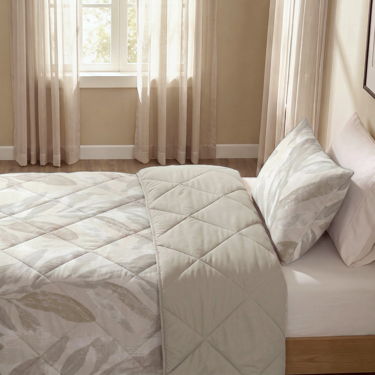 Dekbed Zonder Overtrek Gacho Taupe – Wasbaar, incl. kussenslopen, extra lang 220 cm
