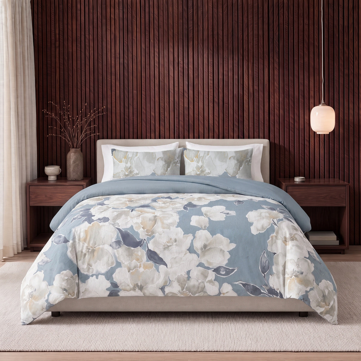 Dekbed Zonder Overtrek Stephanie Blauw – Wasbaar, incl. kussenslopen, extra lang 220 cm