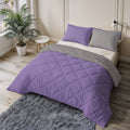 Lazy Dekbed Uni Lavendel - Taupe/Grijs Met Kussenslopen