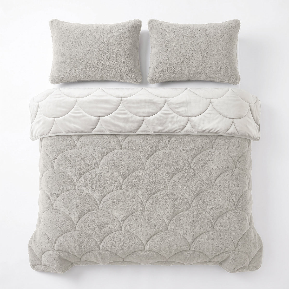 Teddy Velvet Dekbed Zonder Overtrek Beige – Wasbaar, incl. kussenslopen