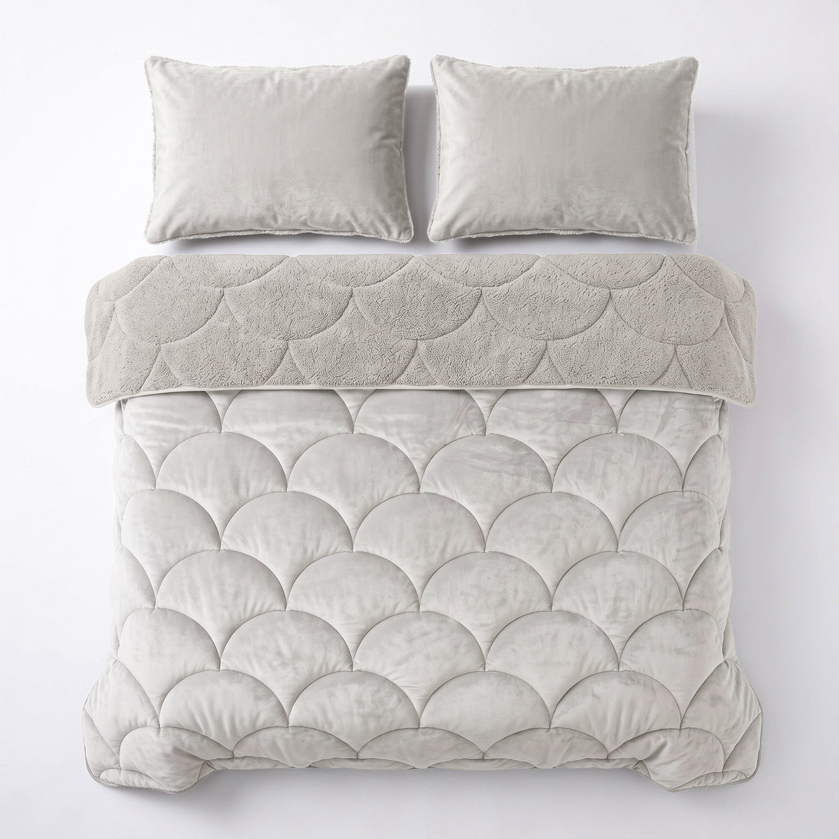 Teddy Velvet Dekbed Zonder Overtrek Beige – Wasbaar, incl. kussenslopen