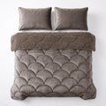 Teddy Velvet Dekbed Zonder Overtrek Taupe/Bruin – Wasbaar, incl. kussenslopen