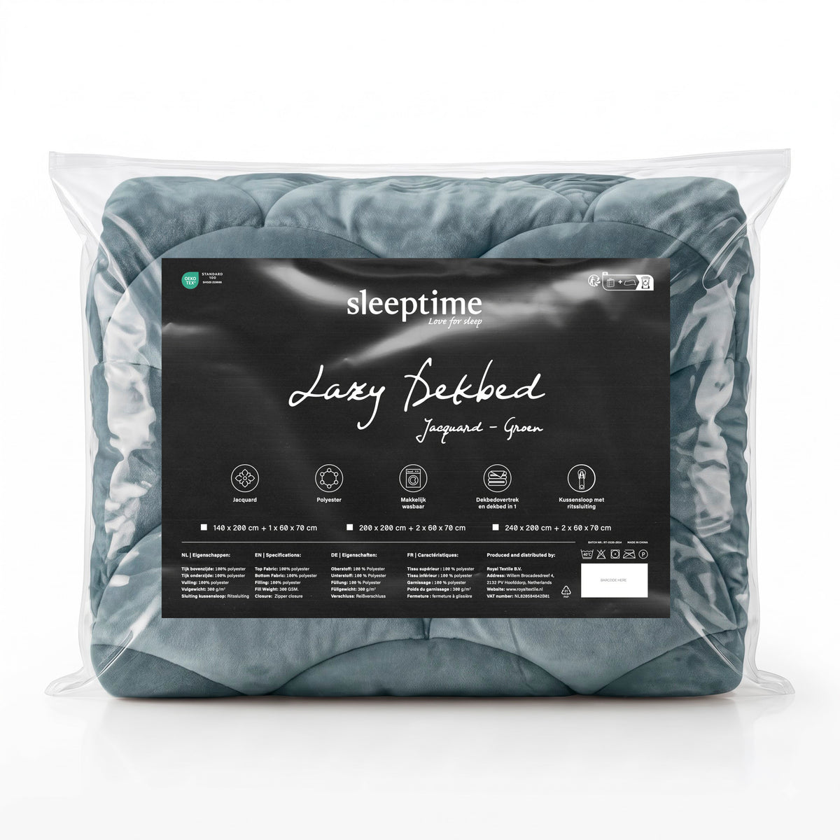 Teddy Velvet Dekbed Zonder Overtrek Groen – Wasbaar, incl. kussenslopen