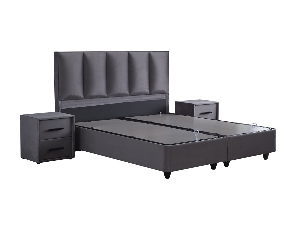 SKYBEDD® Boxspring met opbergruimte Birdybedd Antraciet