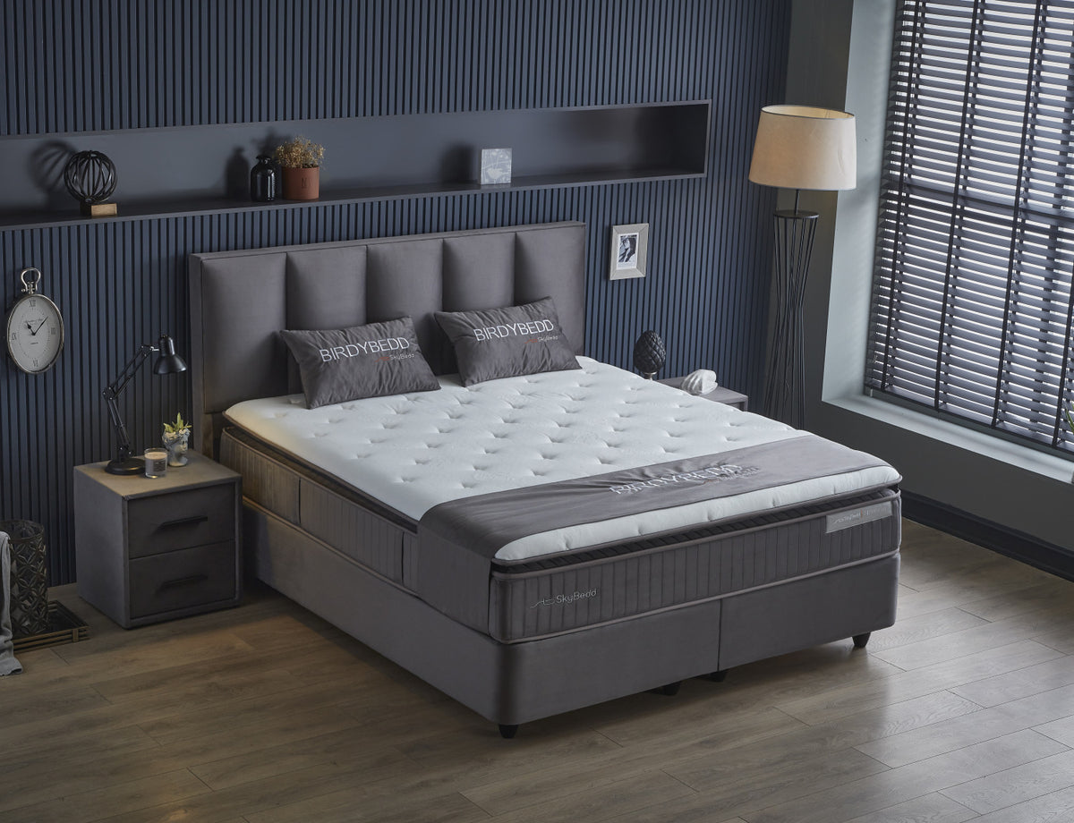 SKYBEDD® Boxspring met opbergruimte Birdybedd Antraciet