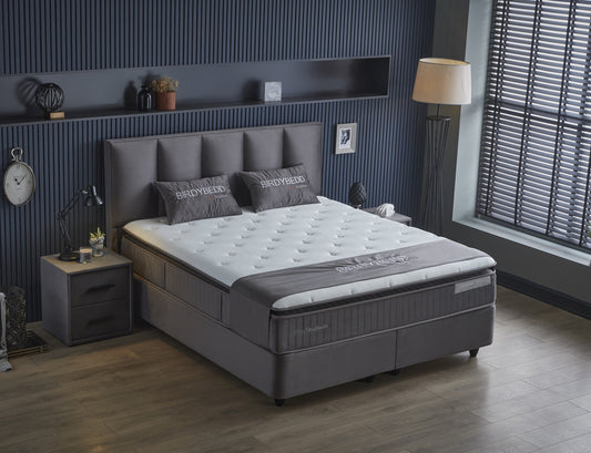 SKYBEDD® Boxspring met opbergruimte Birdybedd Antraciet