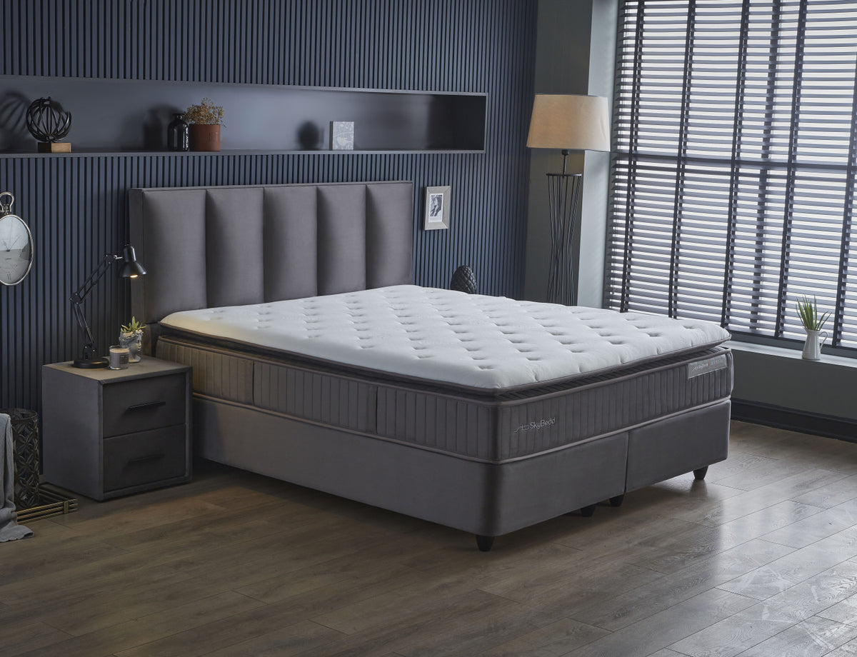 SKYBEDD® Boxspring met opbergruimte Birdybedd Antraciet