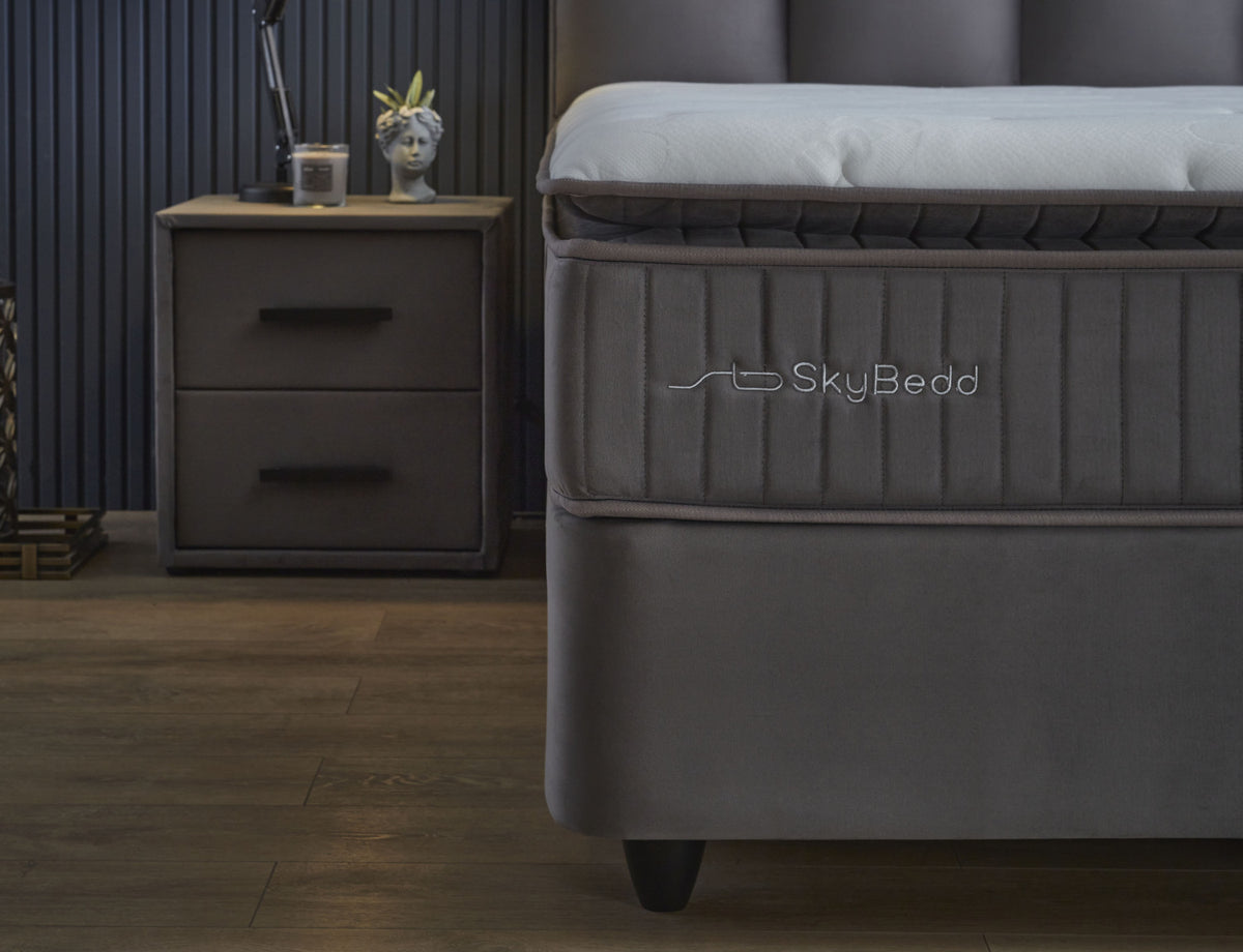 SKYBEDD® Boxspring met opbergruimte Birdybedd Antraciet