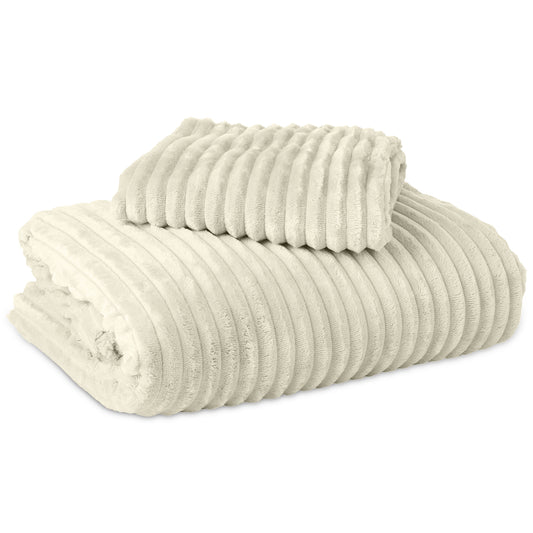 NordDream Dekbedovertrek Rib Teddy Beige