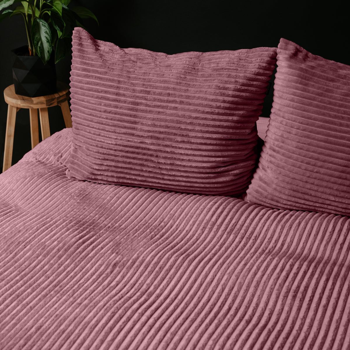 Dekbedovertrek Rib Teddy Oud Roze