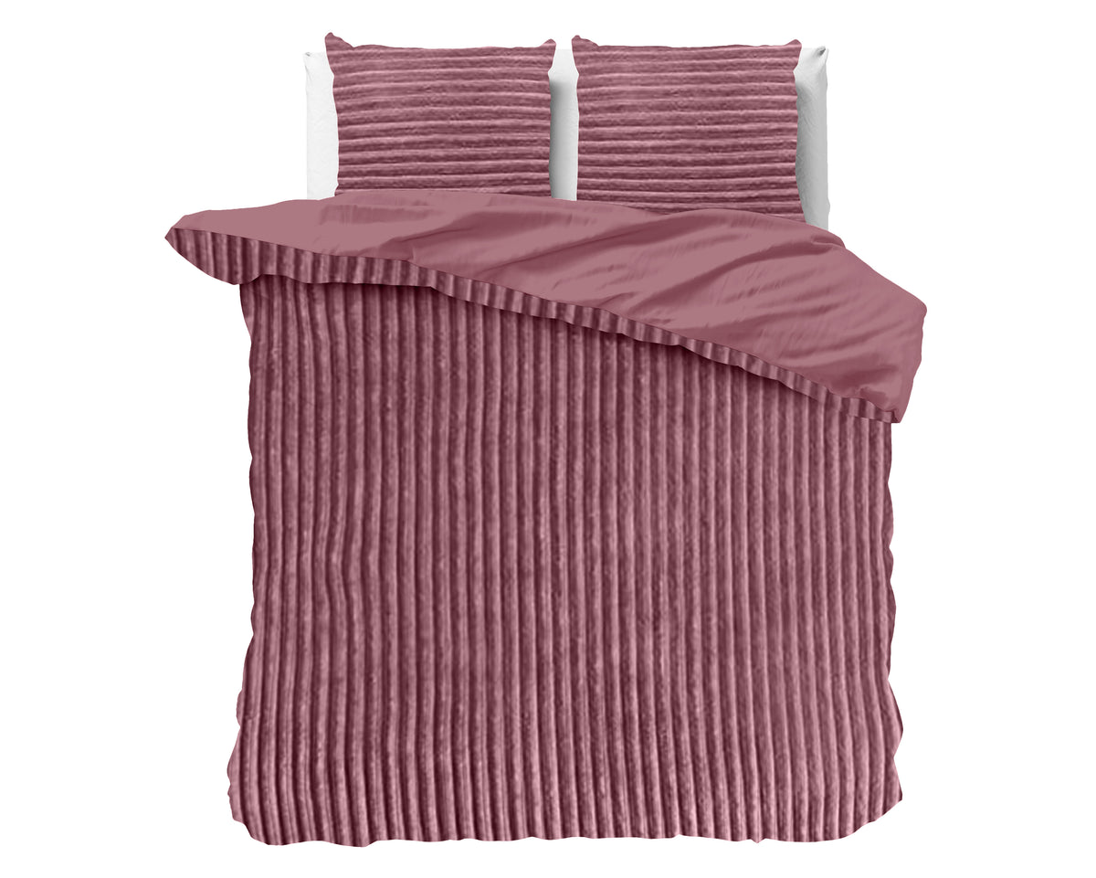 Dekbedovertrek Rib Teddy Oud Roze