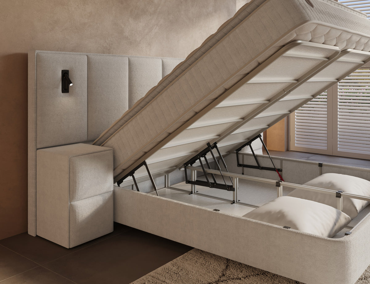 Dreamhouse Opbergboxspring Royal XL Beige incl. 2 nachtkastjes