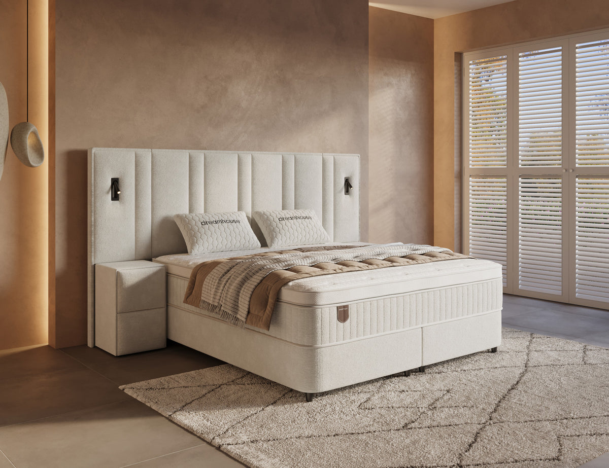 Dreamhouse Opbergboxspring Royal XL Beige incl. 2 nachtkastjes