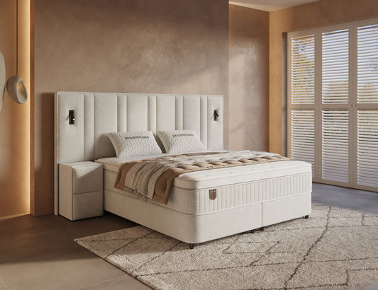 Dreamhouse Opbergboxspring Royal XL Beige incl. 2 nachtkastjes