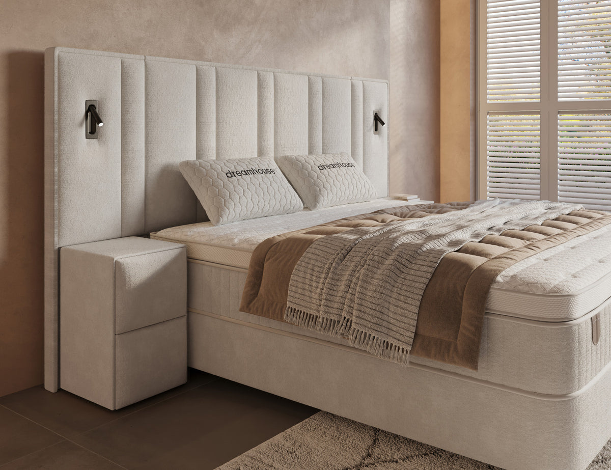 Dreamhouse Opbergboxspring Royal XL Beige incl. 2 nachtkastjes