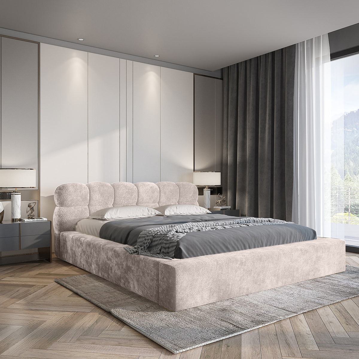 Adore Opberg Houston Grijs met Hybrid Tencel Pocket Matras