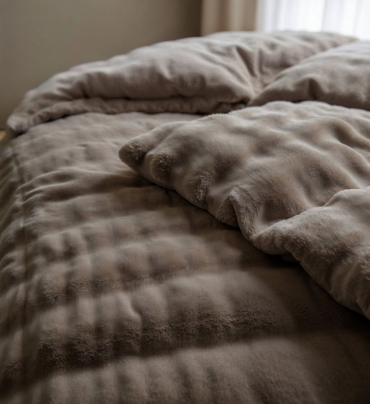 Dekbedovertrek Pompom Taupe