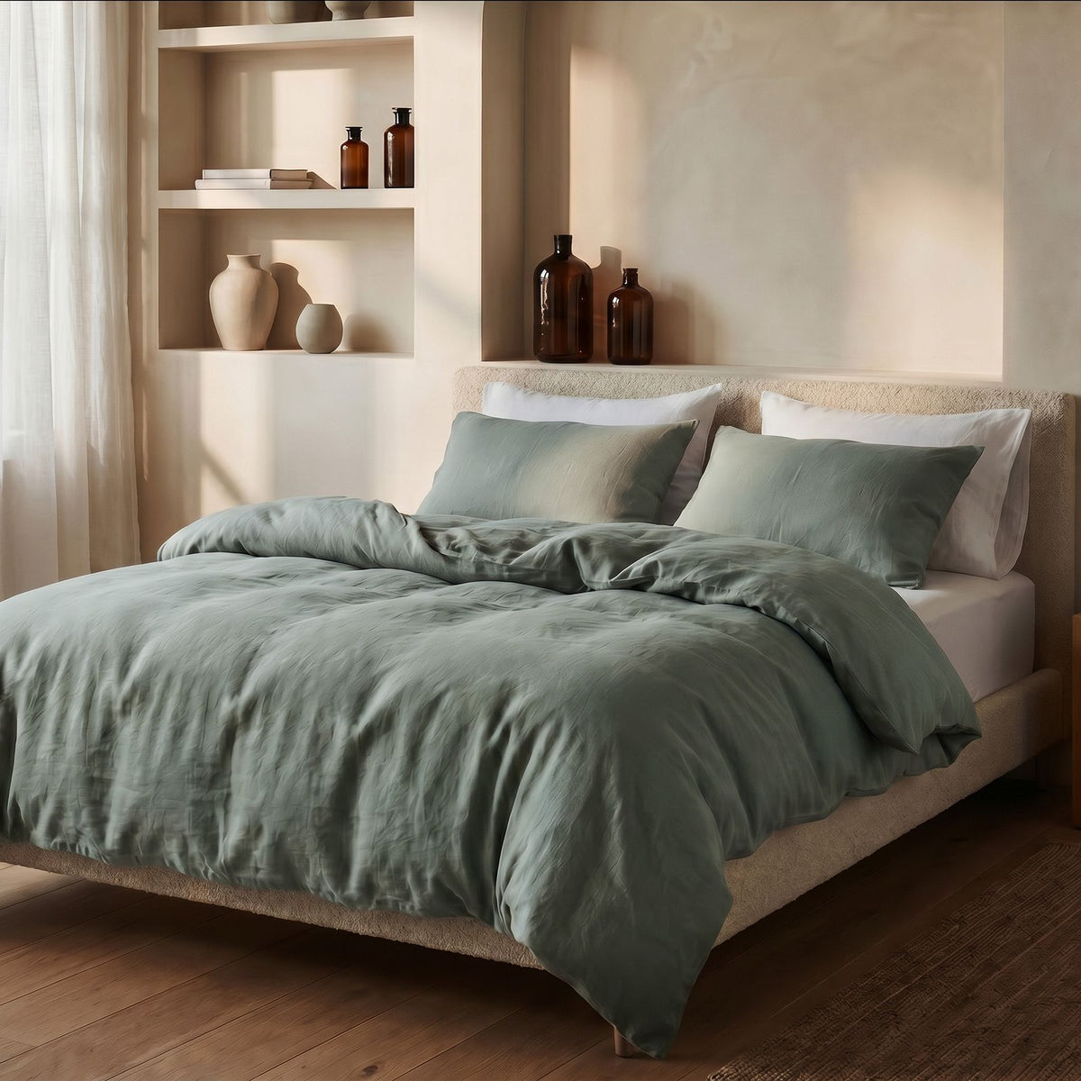 Dekbedovertrek Stone Washed Groen