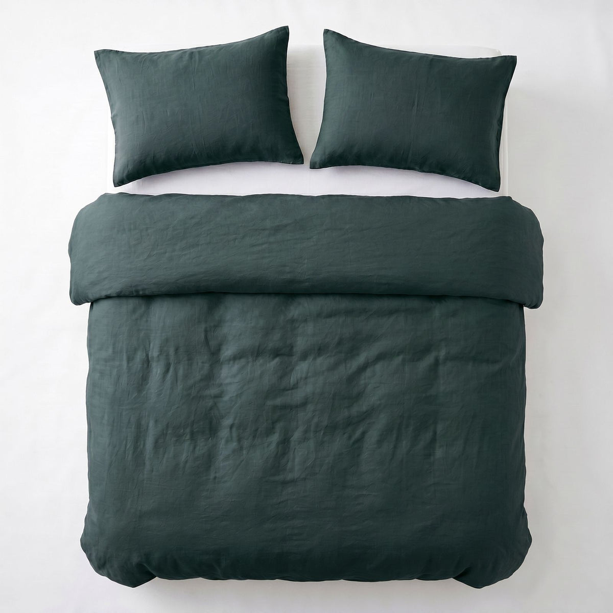Dekbedovertrek Stone Washed Donker Groen