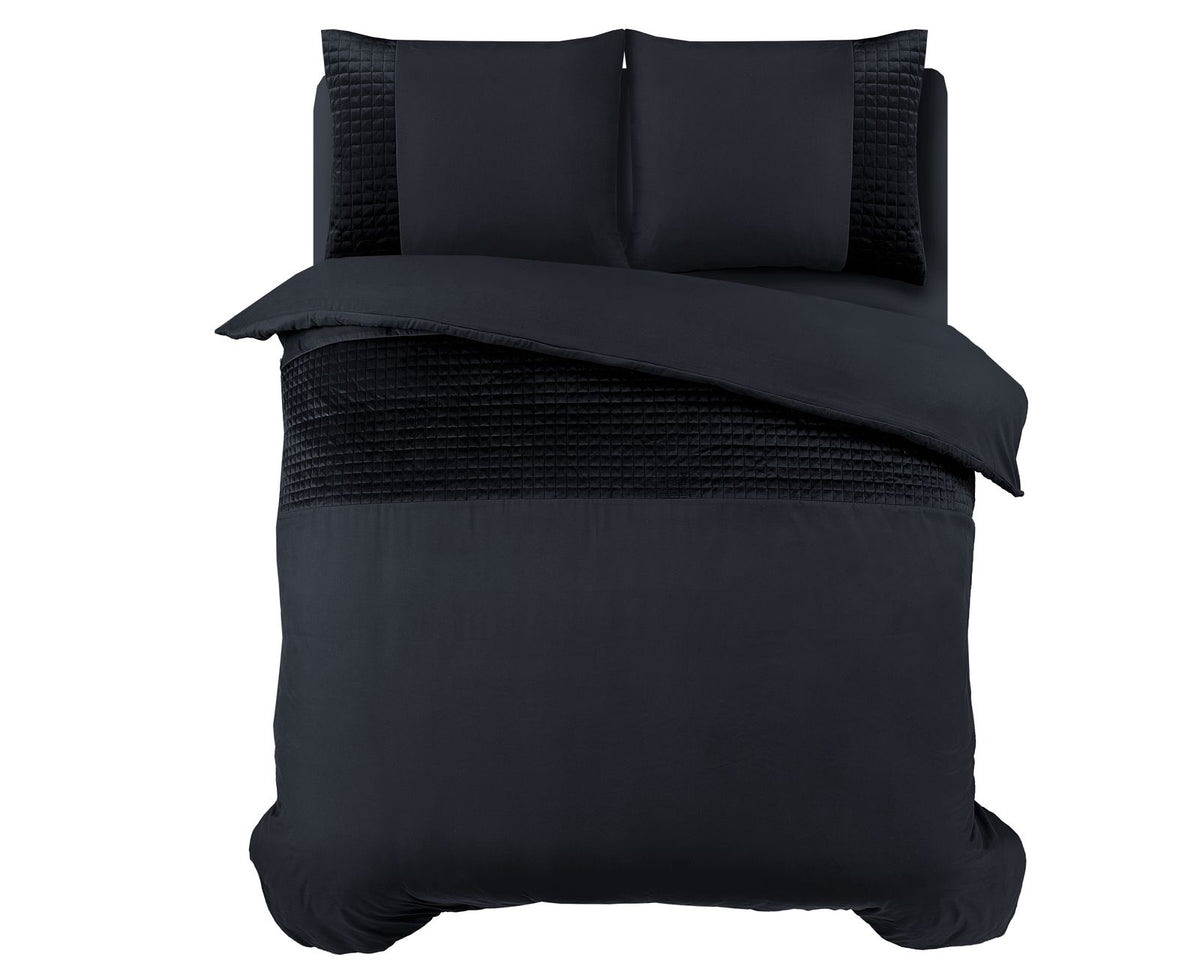 Dekbedovertrek Velvet Band Zwart