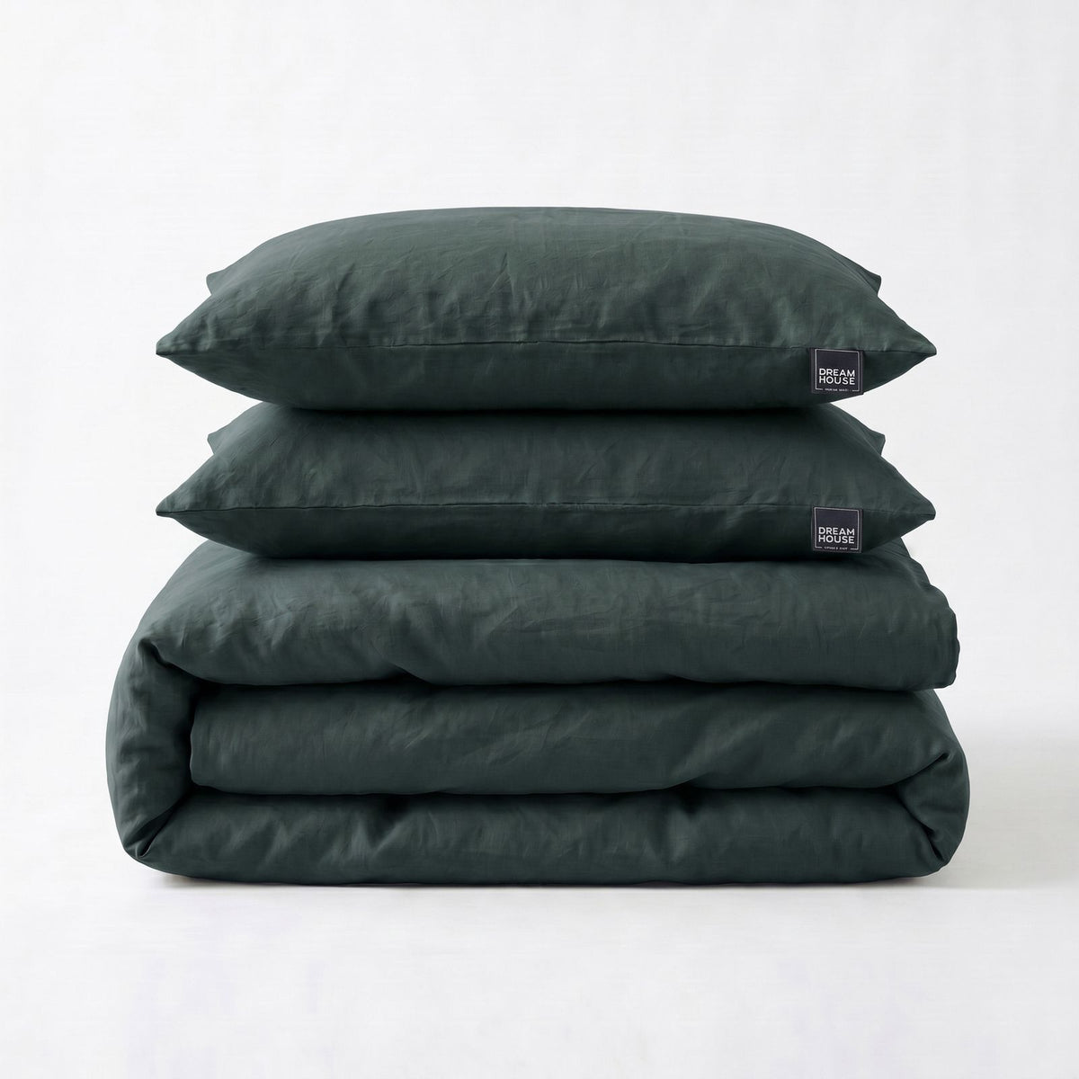 Dekbedovertrek Stone Washed Donker Groen