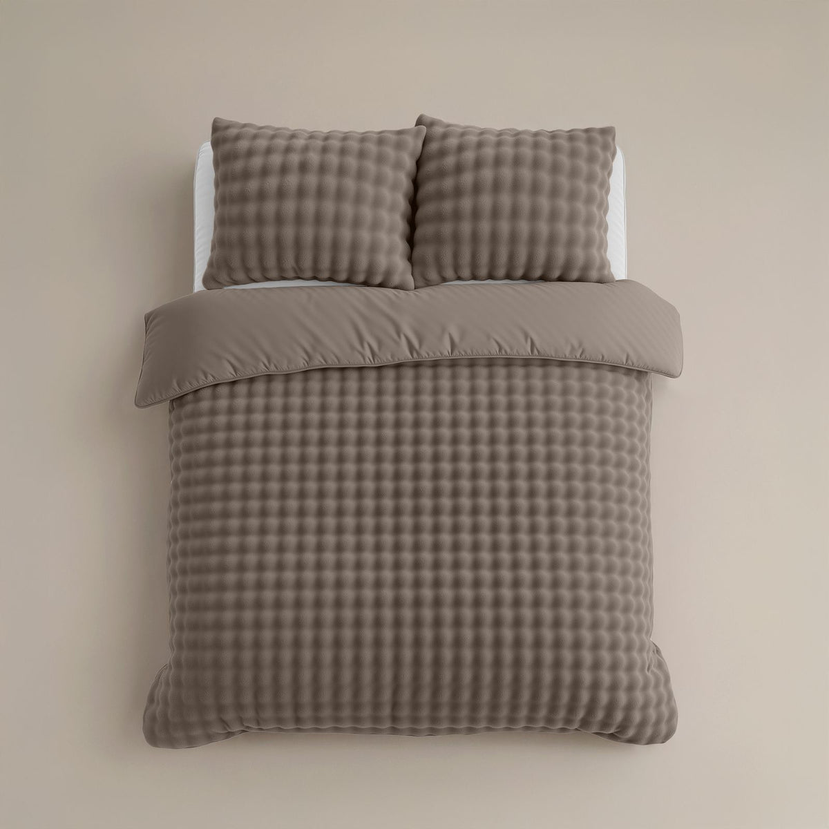 Dekbedovertrek Pompom Taupe