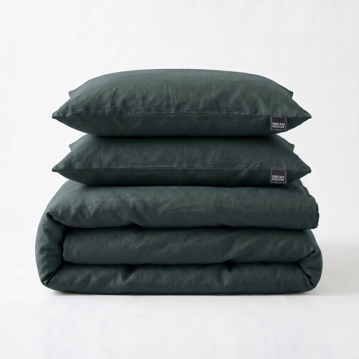 Dekbedovertrek Stone Washed Donker Groen