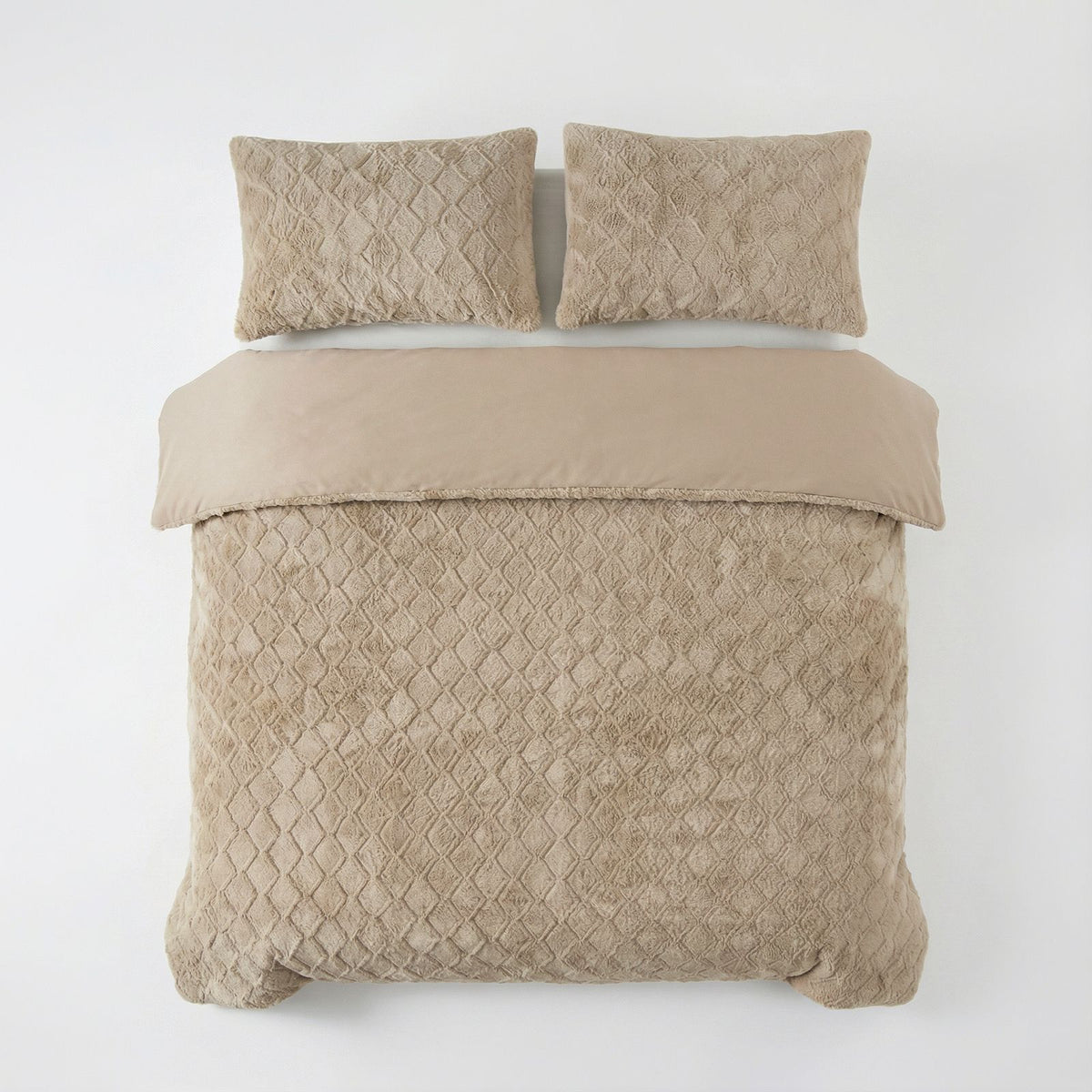 Dekbedovertrek Faux Fur Syon Taupe