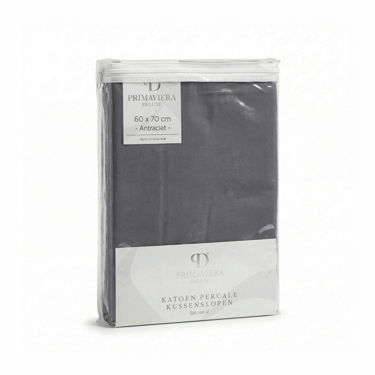 Lazy Kussensloop Percale 2Pack Antraciet