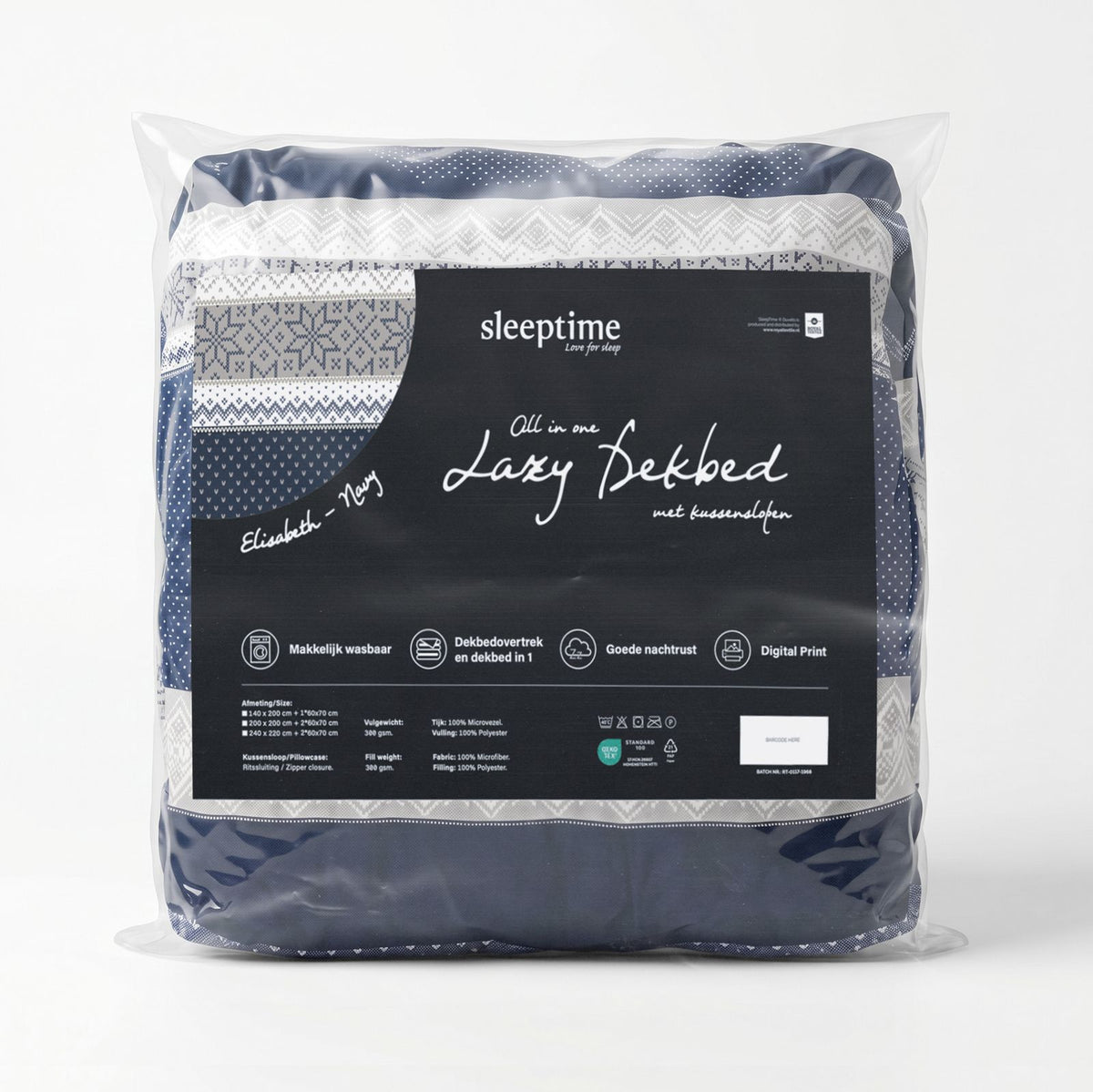 Lazy Dekbed Elisabeth Navy Met Kussenslopen