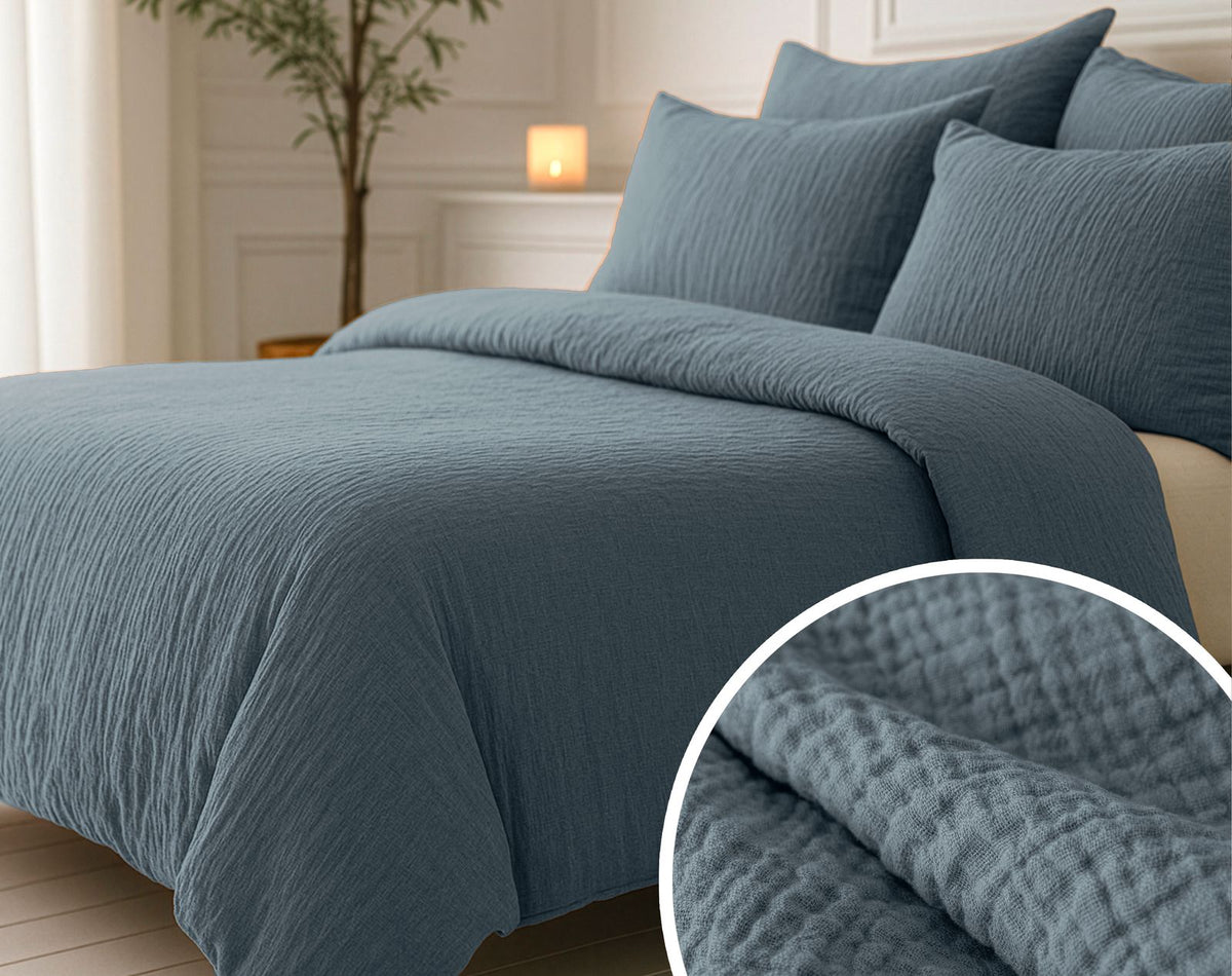 Lazy Dekbed Mousseline Groen Met Kussenslopen