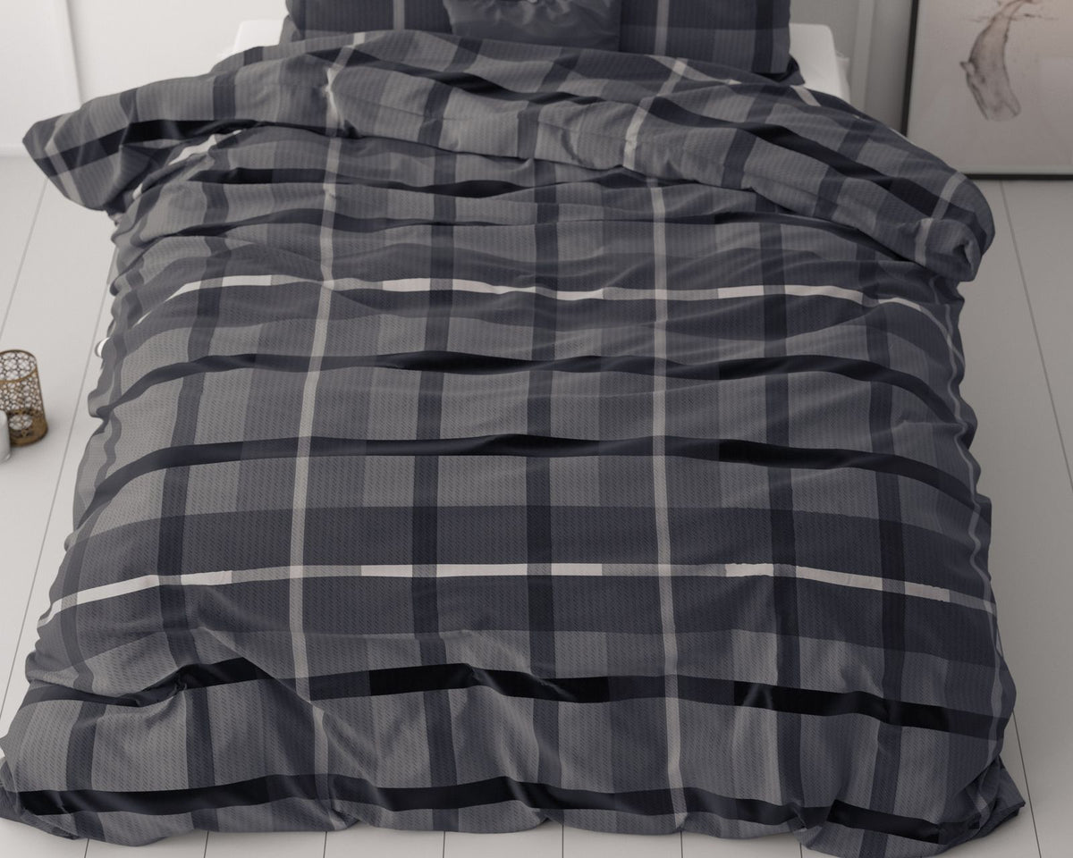 Dekbedovertrek Vintage Check Antraciet